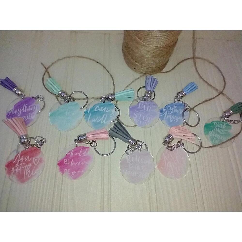 Lipstick, Chapstick Keychain holder with Motivational message.  Price is per*** - Picture 9 of 9